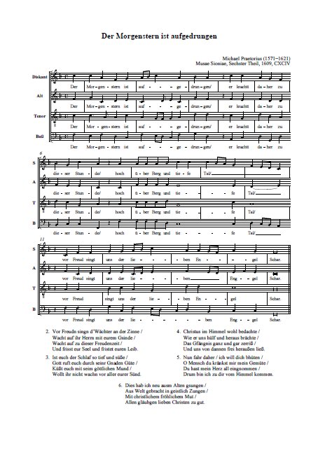 Michael Praetorius - Der Morgenstern ist aufgedrungen